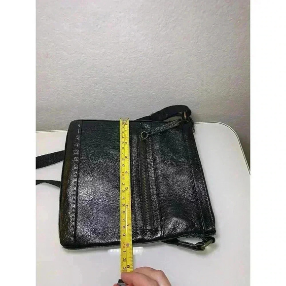The Sak Leather Shoulder Bag, Black, Mini Fabric Strap Outside/Inside Pockets - Picture 11 of 12